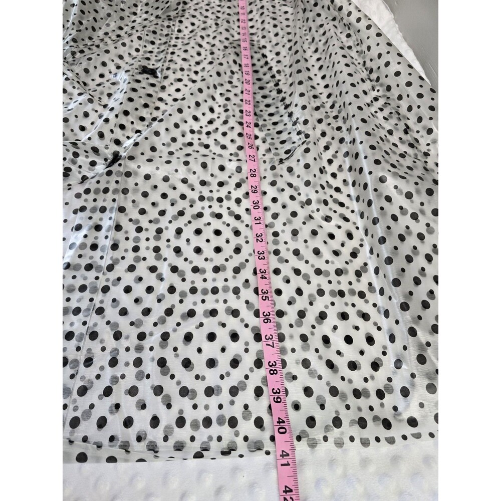 Vintage Clear Black Polka Dot Vinyl Rain Poncho Cape  Hood Made In Taiwan Set - Picture 9 of 12
